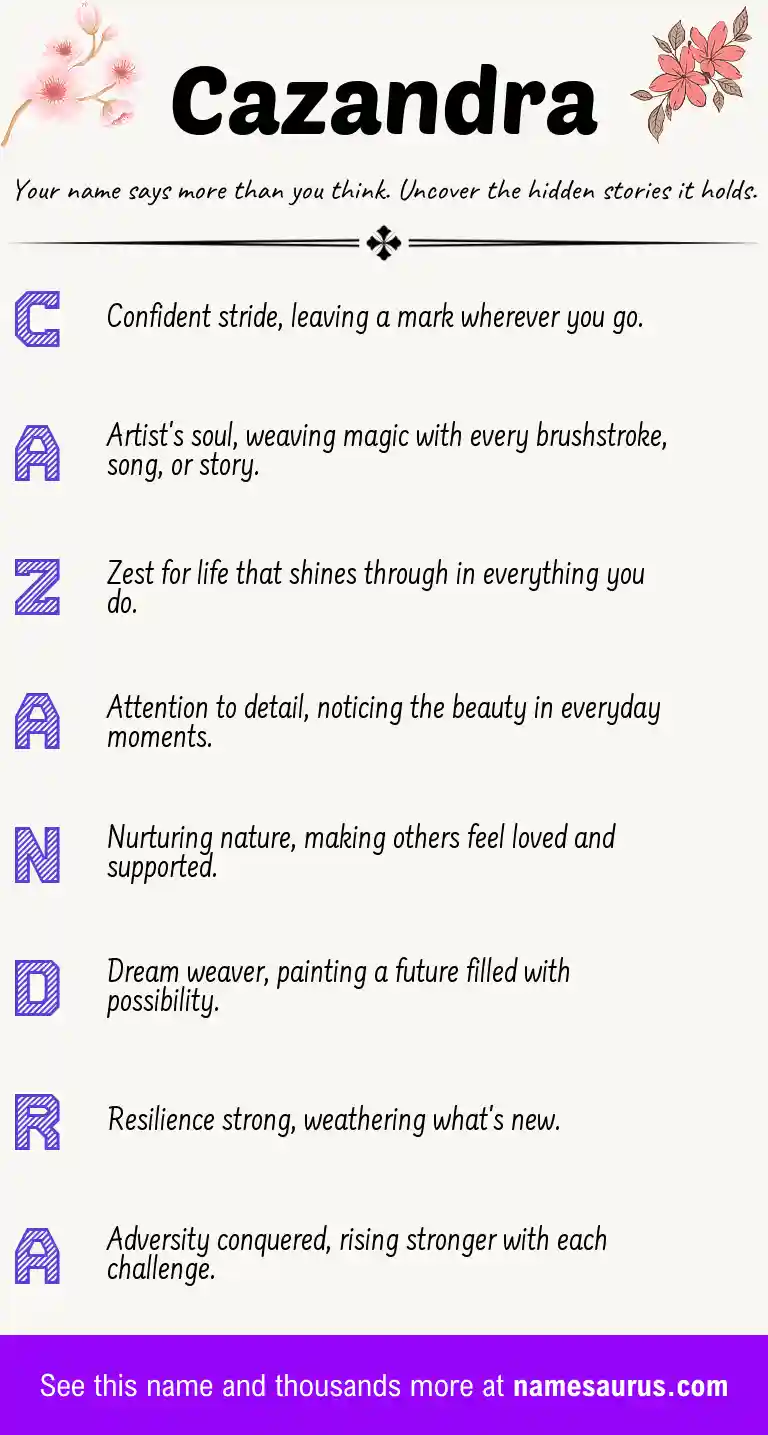 Acrostic poem about Cazandra.
