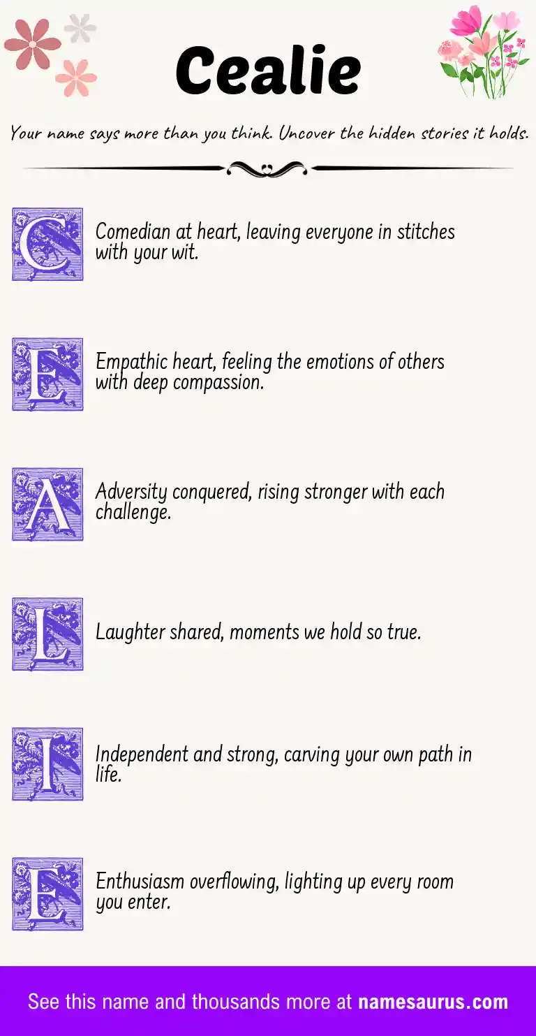 Acrostic poem about Cealie.
