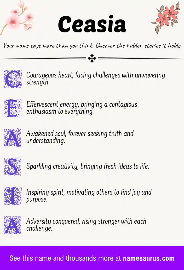 Acrostic poem about Ceasia.