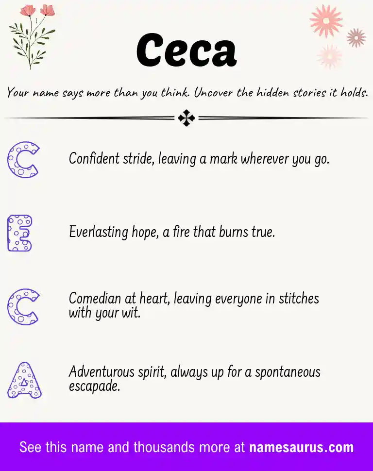 Acrostic poem about Ceca.