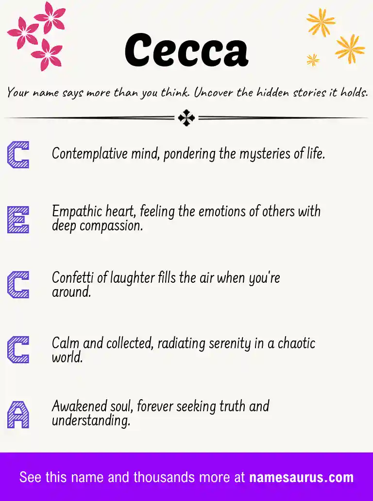 Acrostic poem about Cecca.