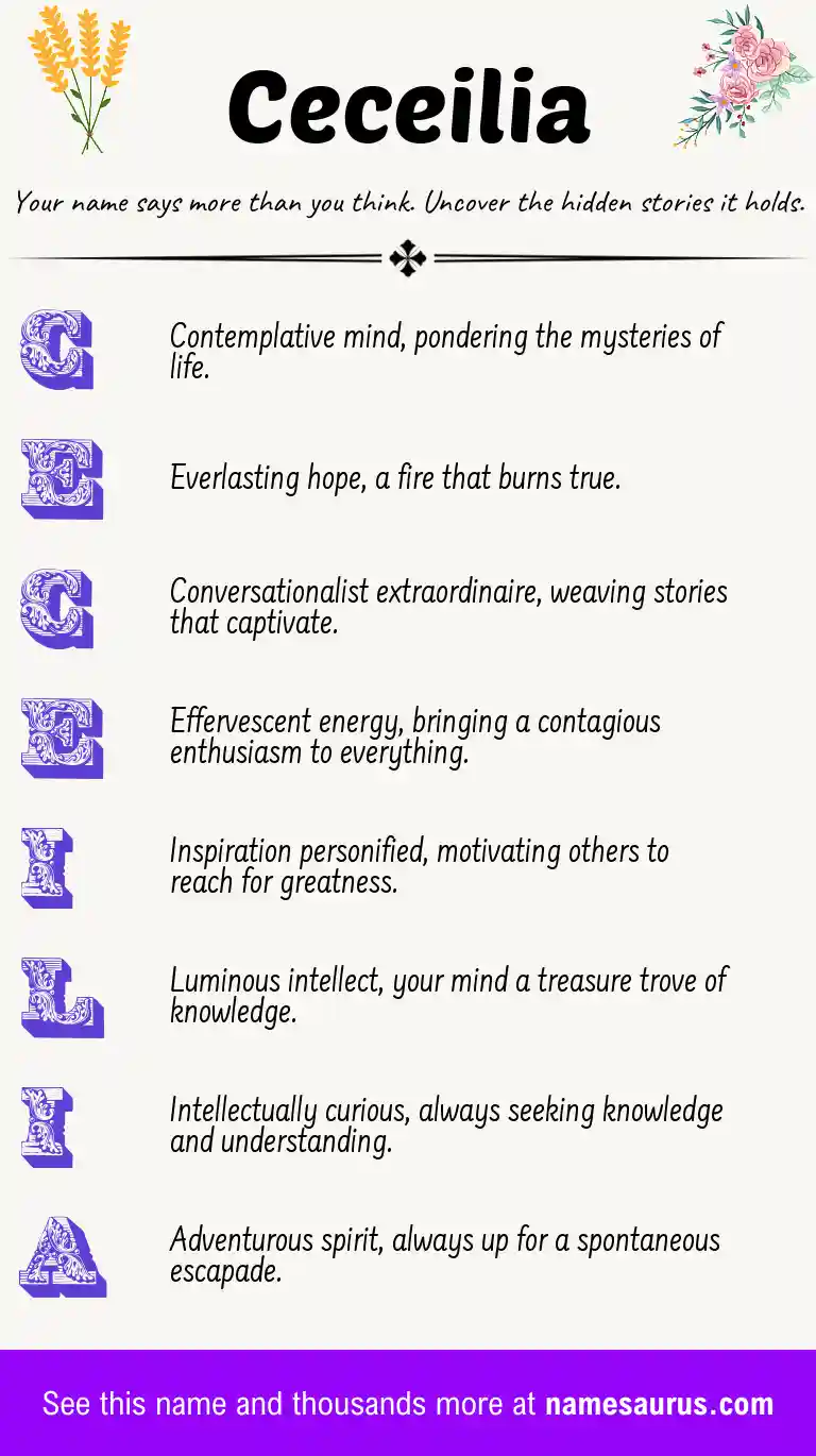 Acrostic poem about Ceceilia.
