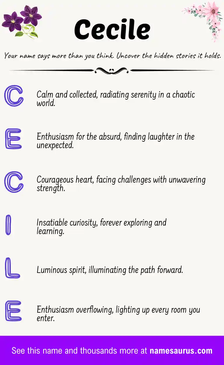 Acrostic poem about Cecile.