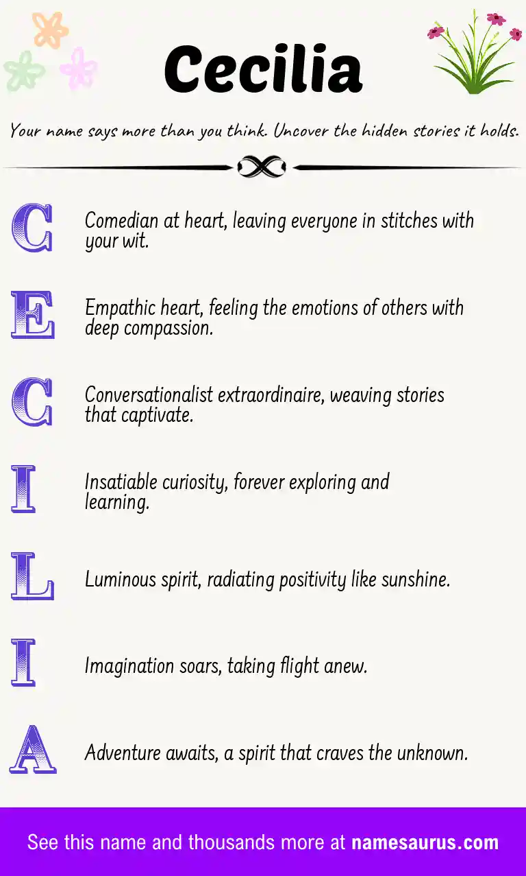 Acrostic poem about Cecilia.