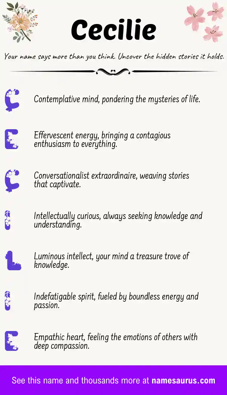 Acrostic poem about Cecilie.