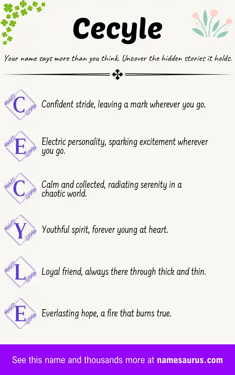 Acrostic poem about Cecyle.