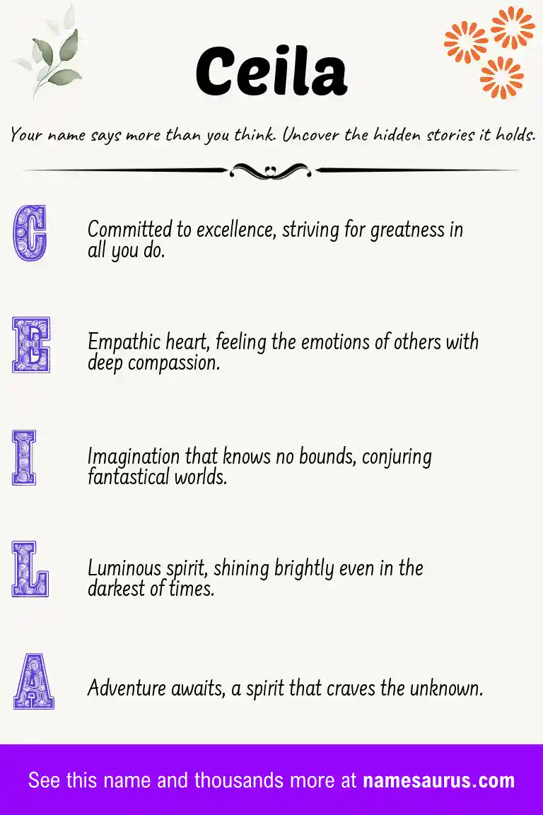 Acrostic poem about Ceila.