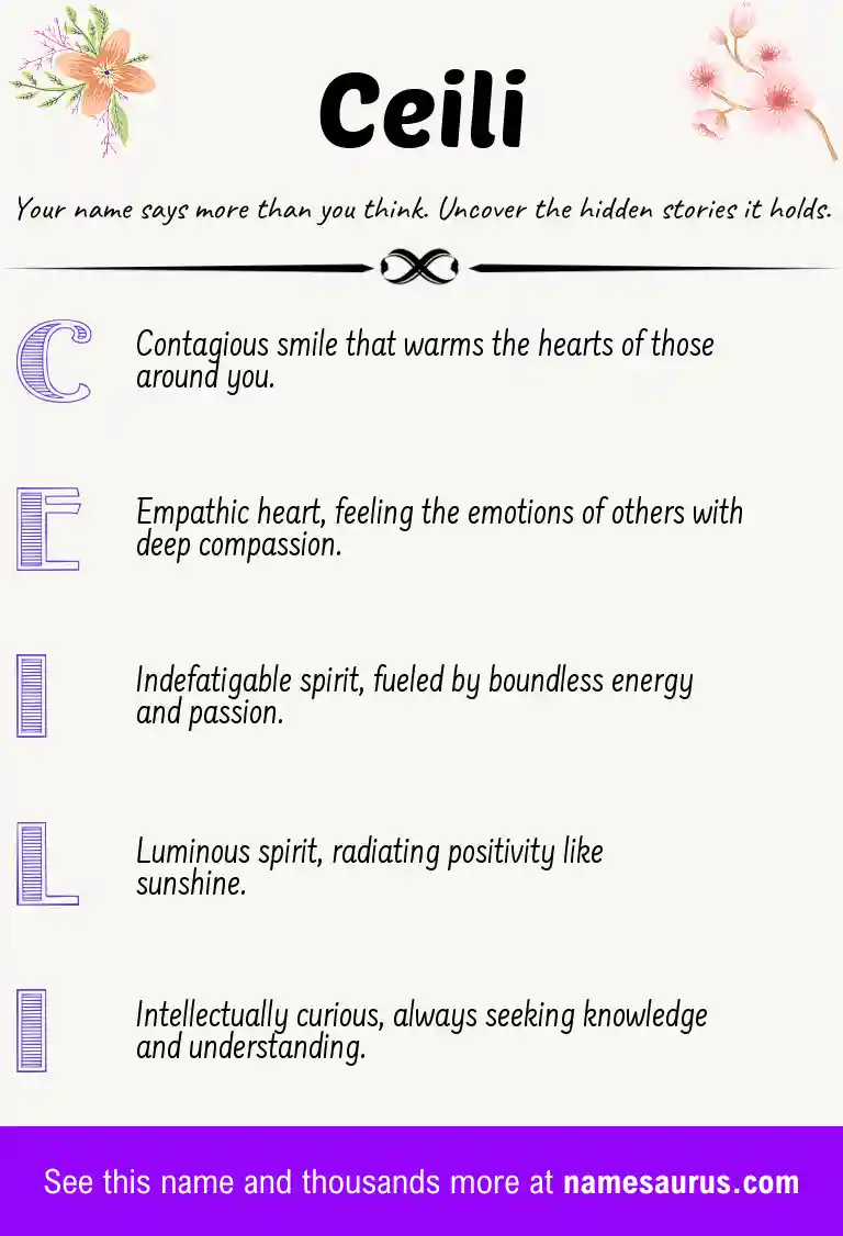 Acrostic poem about Ceili.