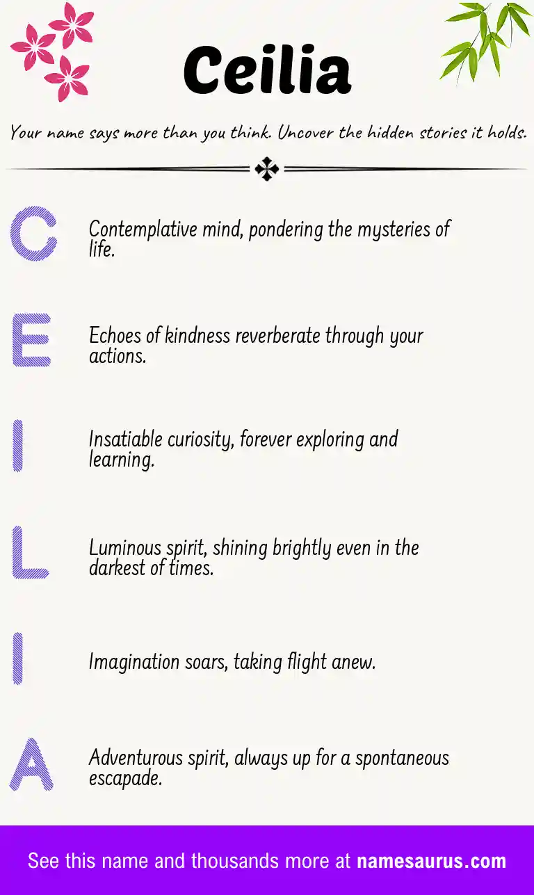 Acrostic poem about Ceilia.