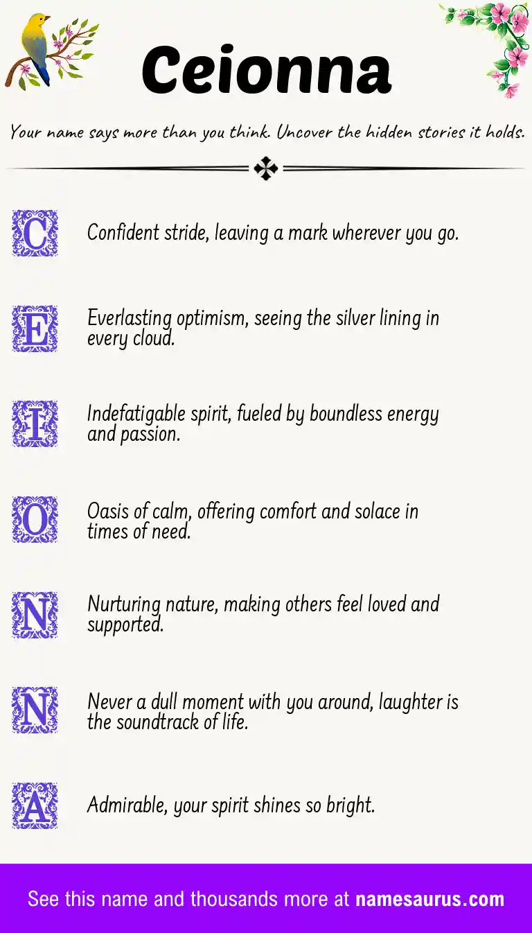 Acrostic poem about Ceionna.