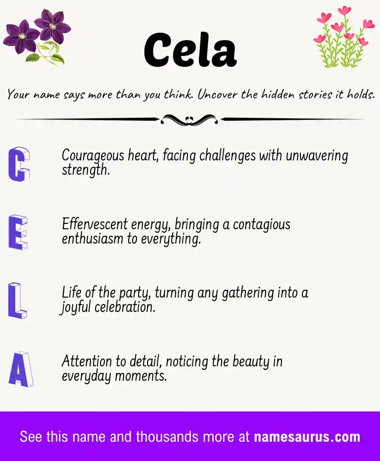 Acrostic poem about Cela.