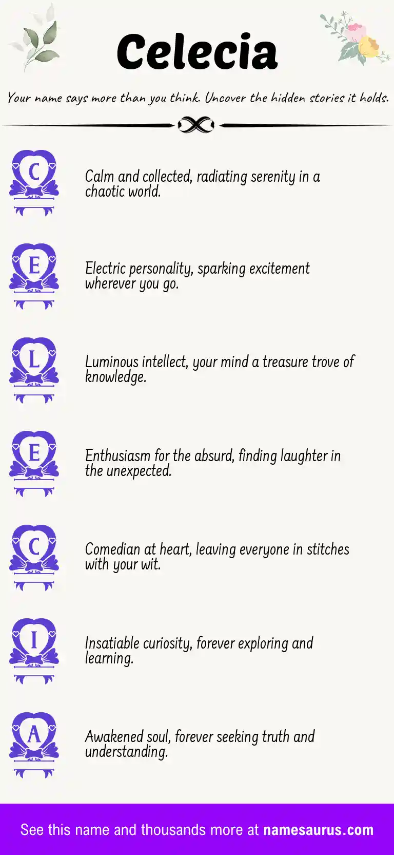 Acrostic poem about Celecia.