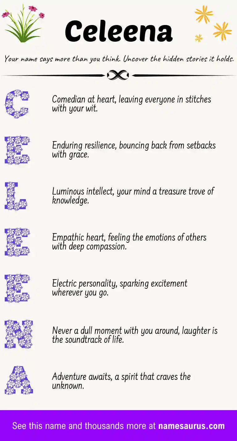 Acrostic poem about Celeena.