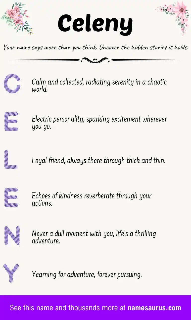 Acrostic poem about Celeny.