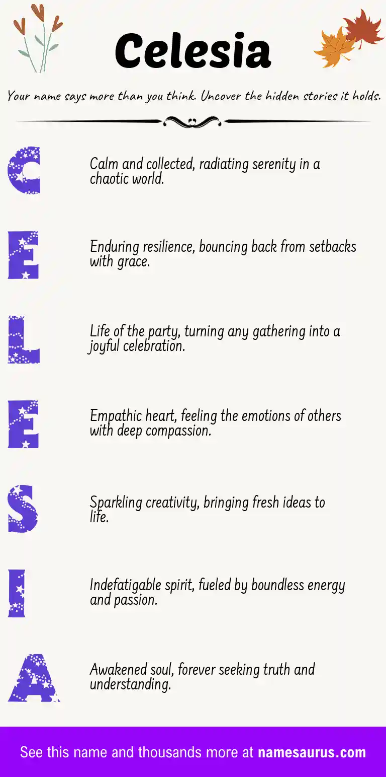 Acrostic poem about Celesia.