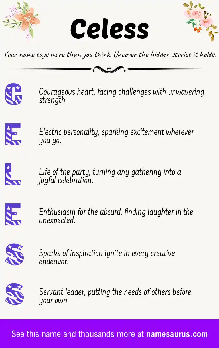 Acrostic poem about Celess.