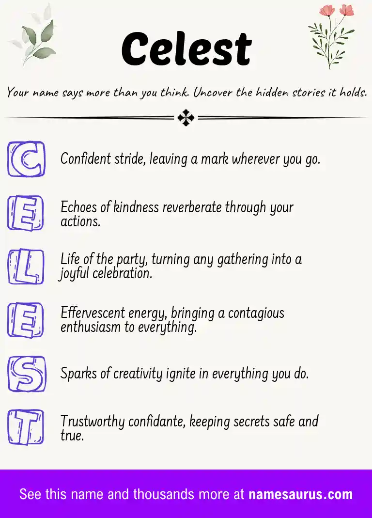Acrostic poem about Celest.