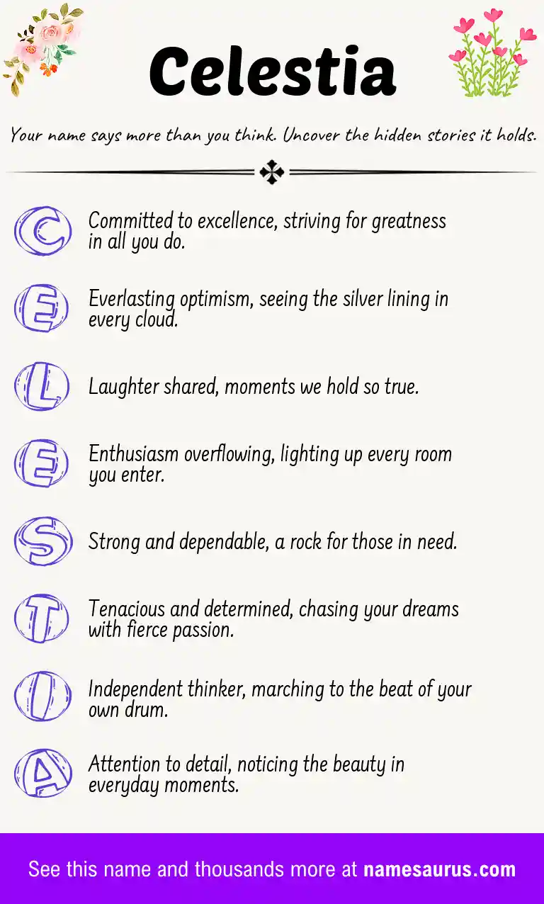 Acrostic poem about Celestia.