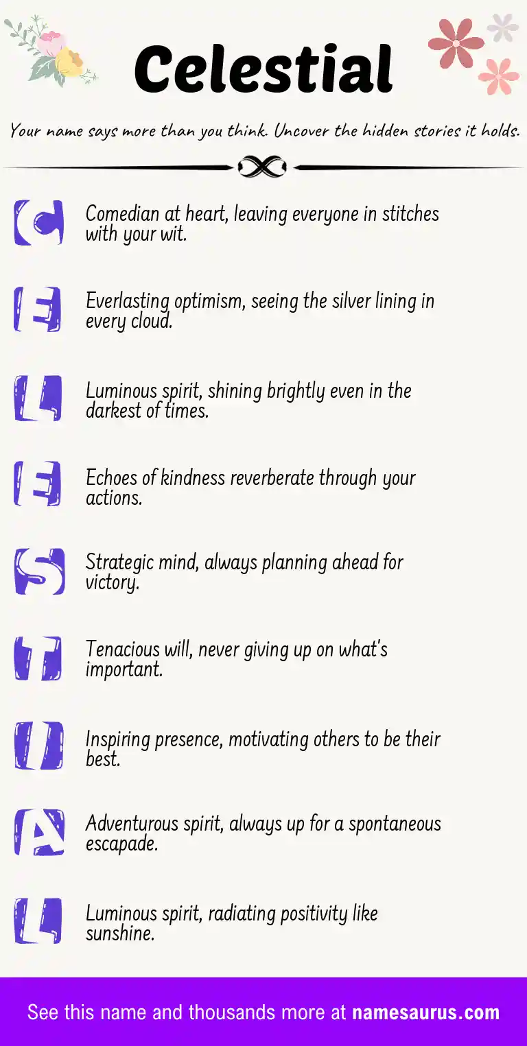 Acrostic poem about Celestial.