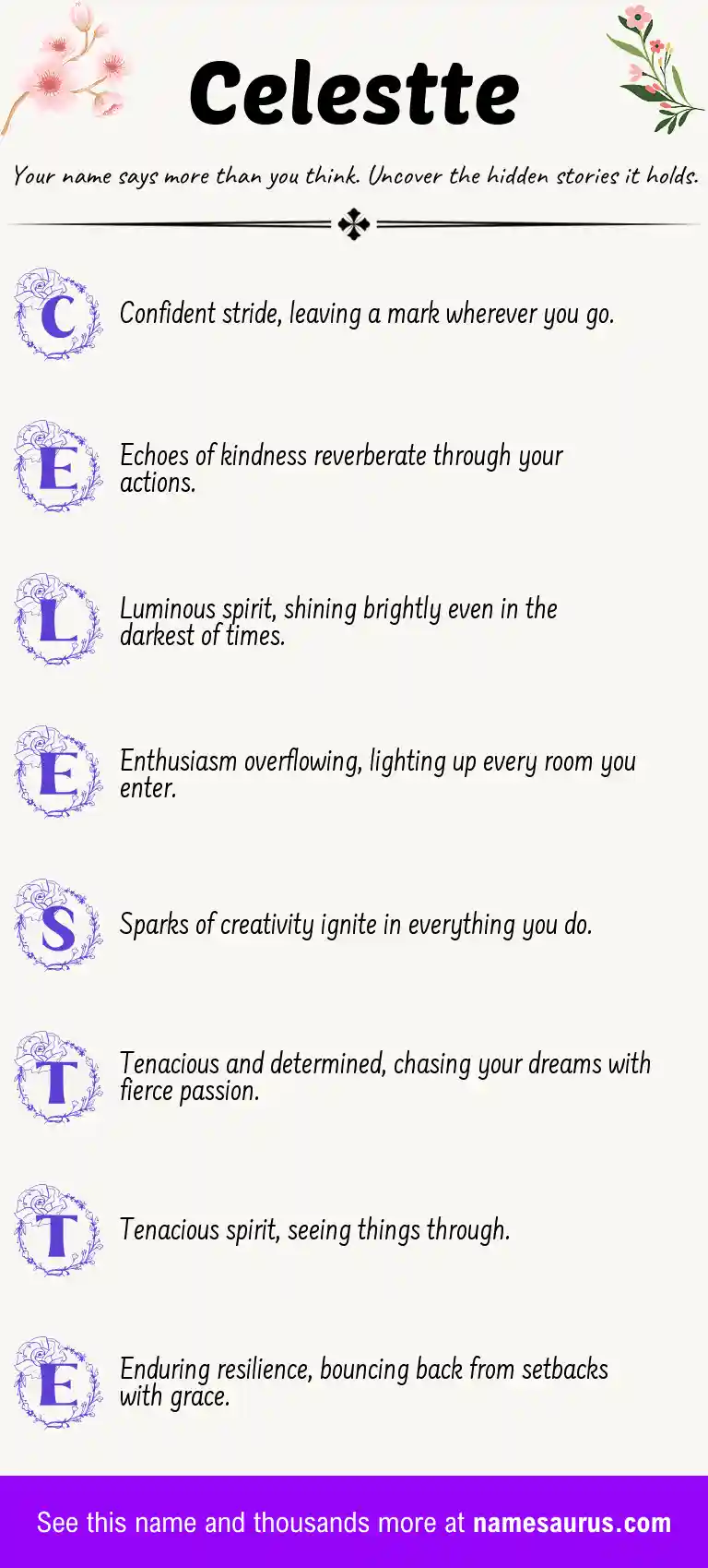 Acrostic poem about Celestte.