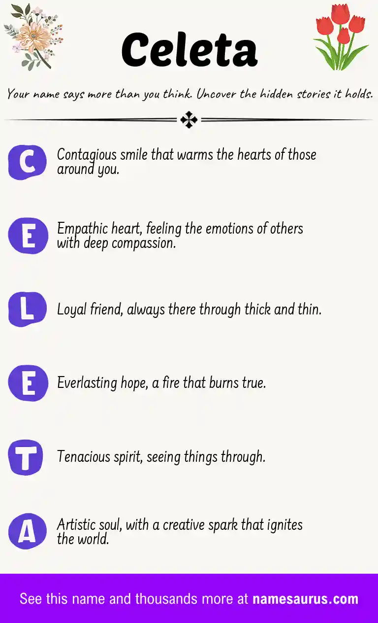 Acrostic poem about Celeta.