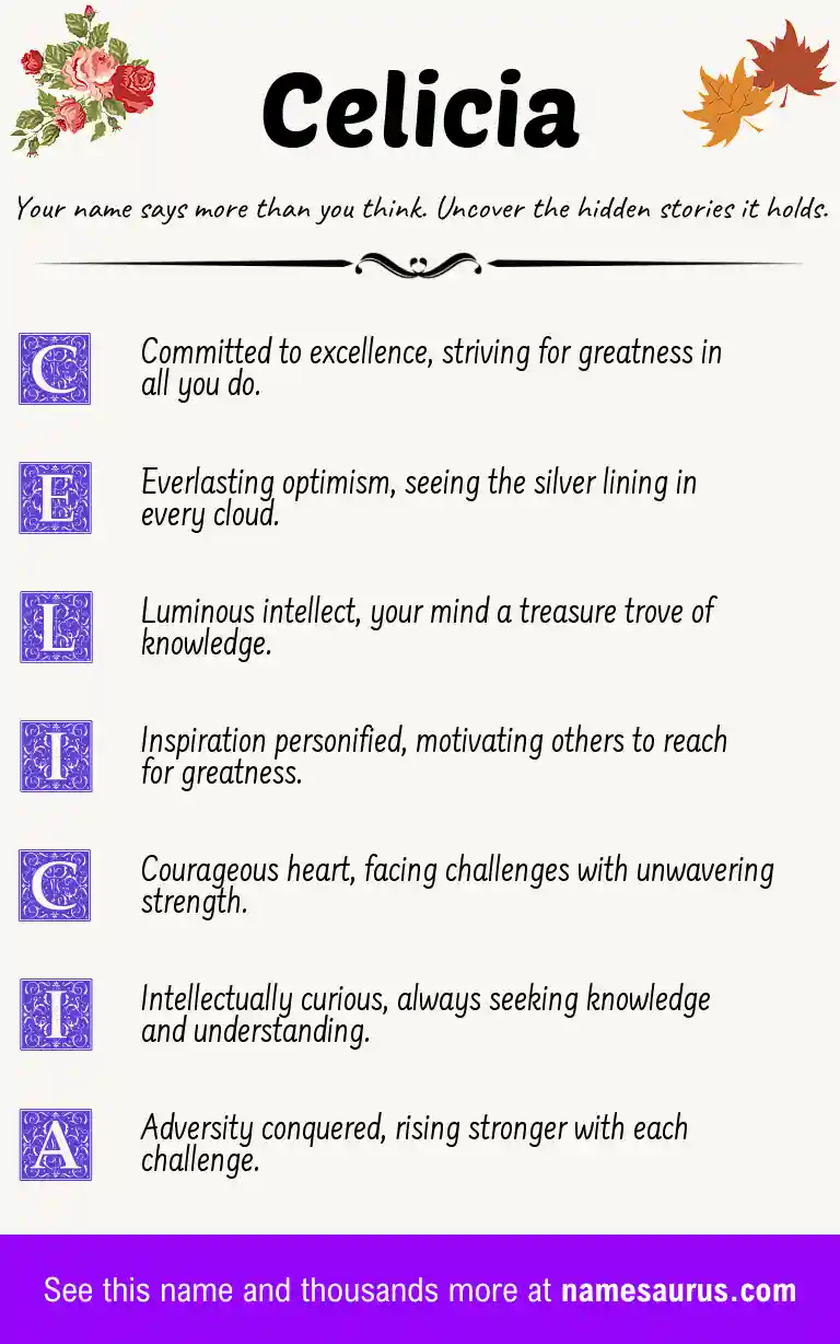 Acrostic poem about Celicia.
