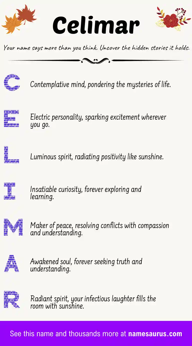 Acrostic poem about Celimar.