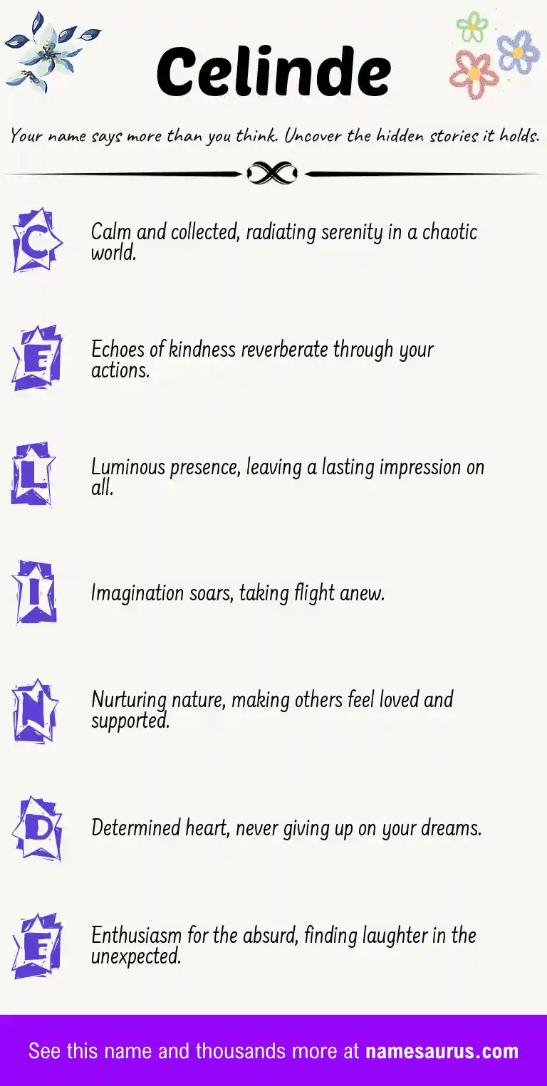 Acrostic poem about Celinde.