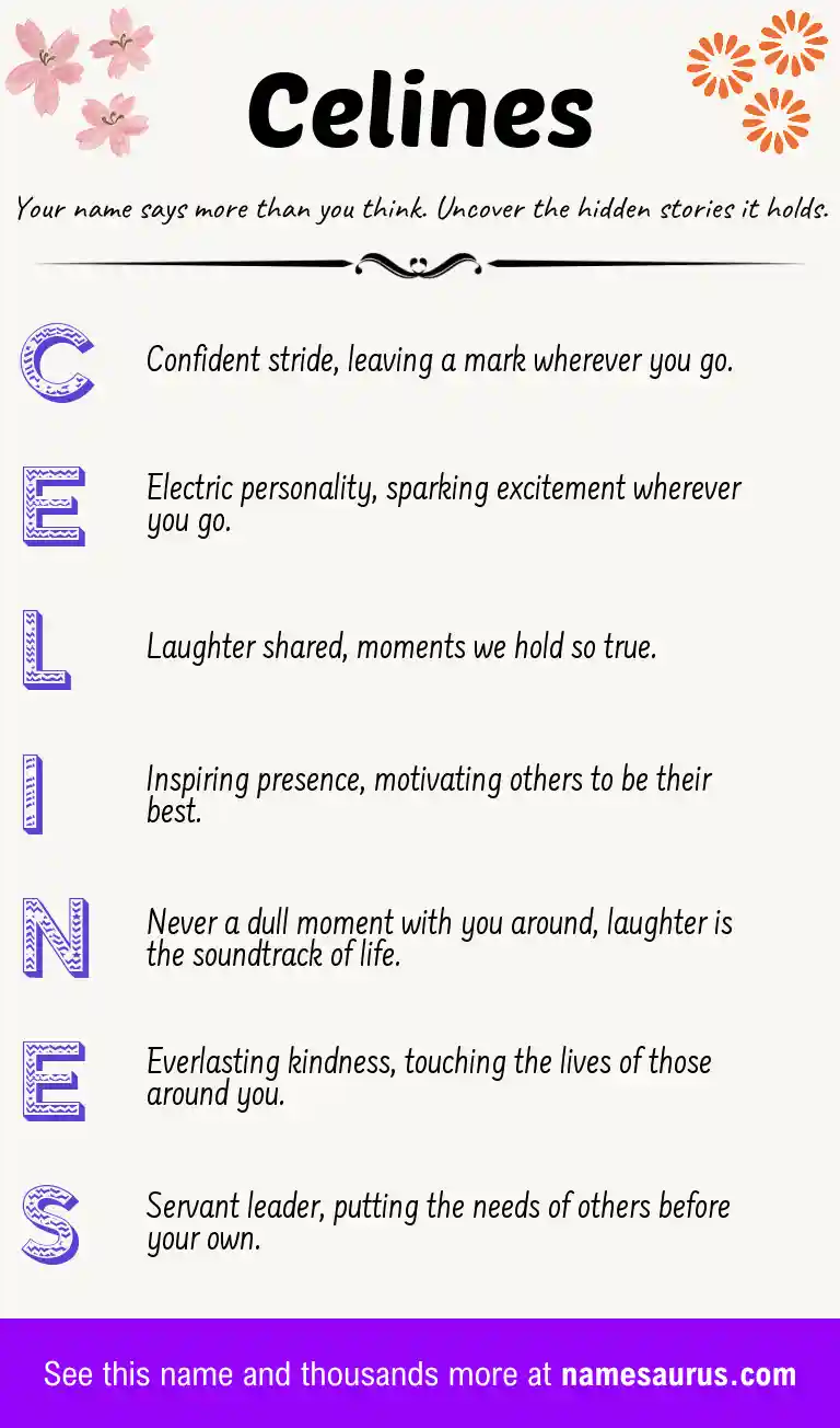 Acrostic poem about Celines.