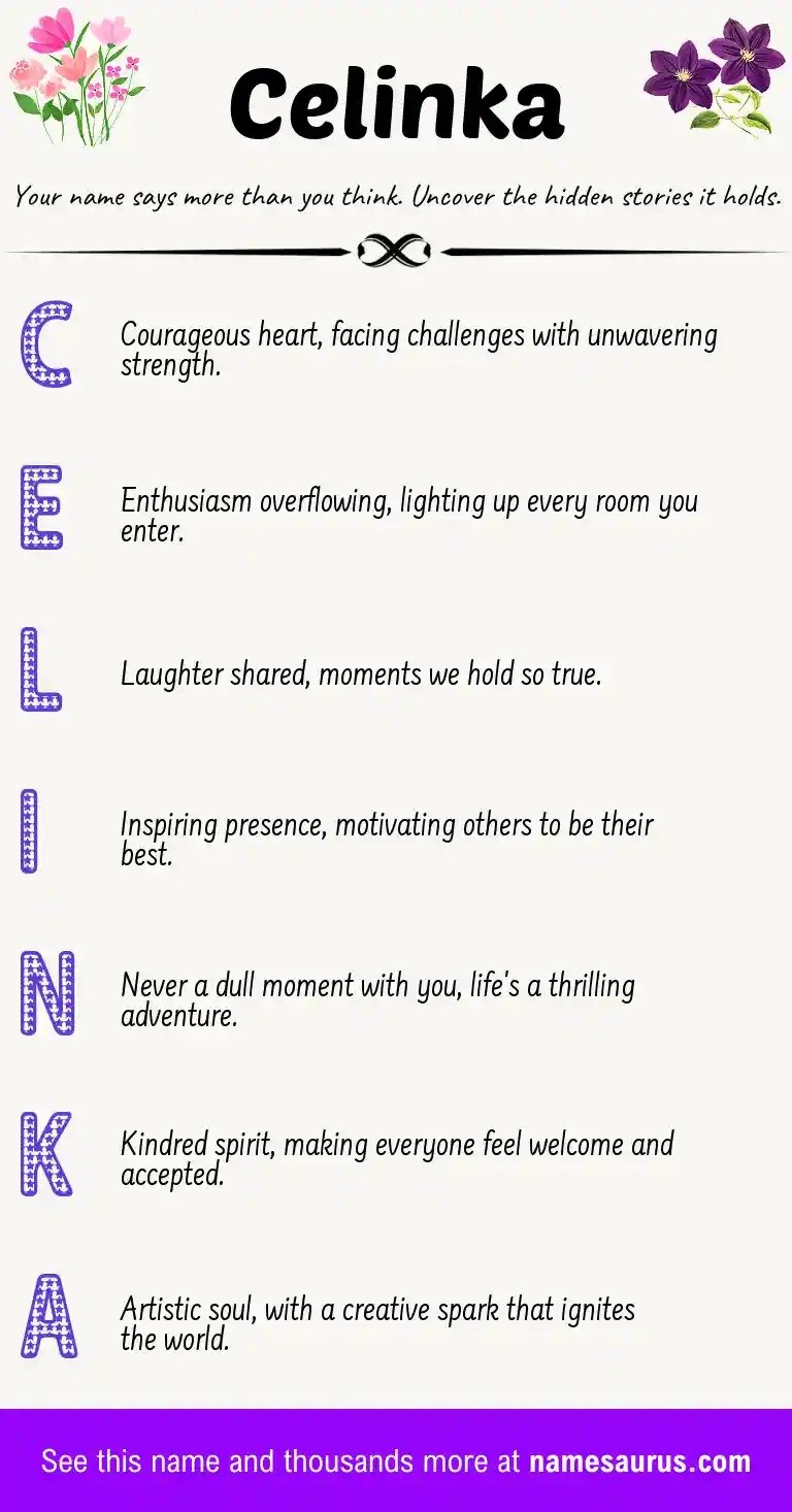 Acrostic poem about Celinka.