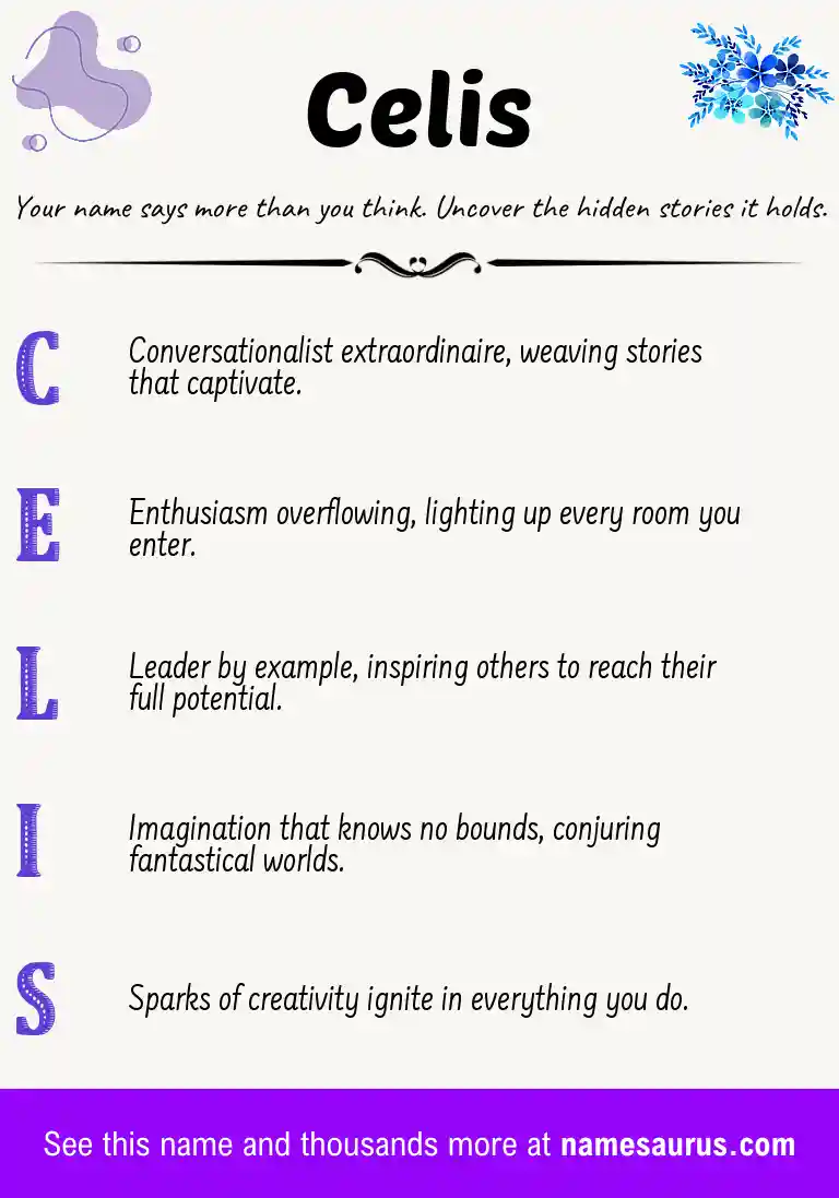 Acrostic poem about Celis.