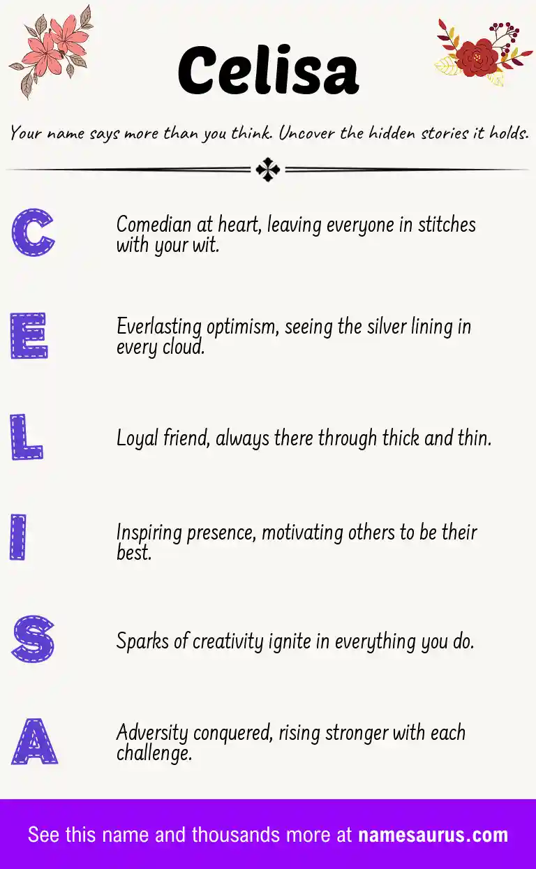 Acrostic poem about Celisa.