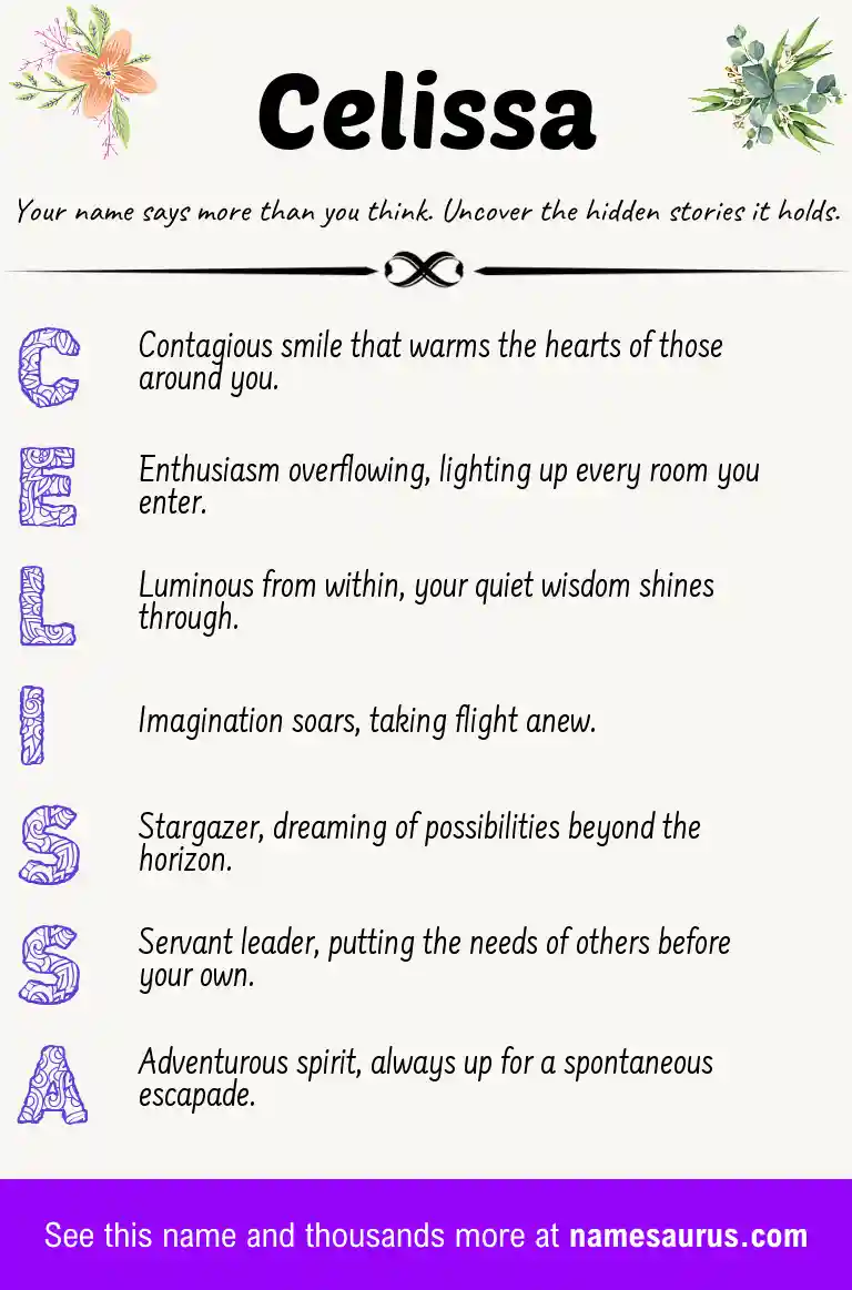Acrostic poem about Celissa.