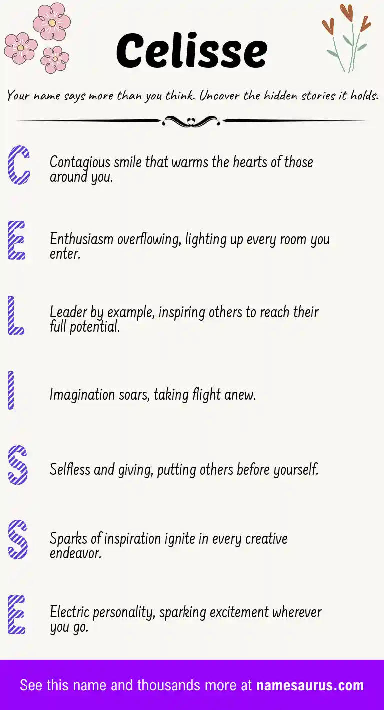 Acrostic poem about Celisse.