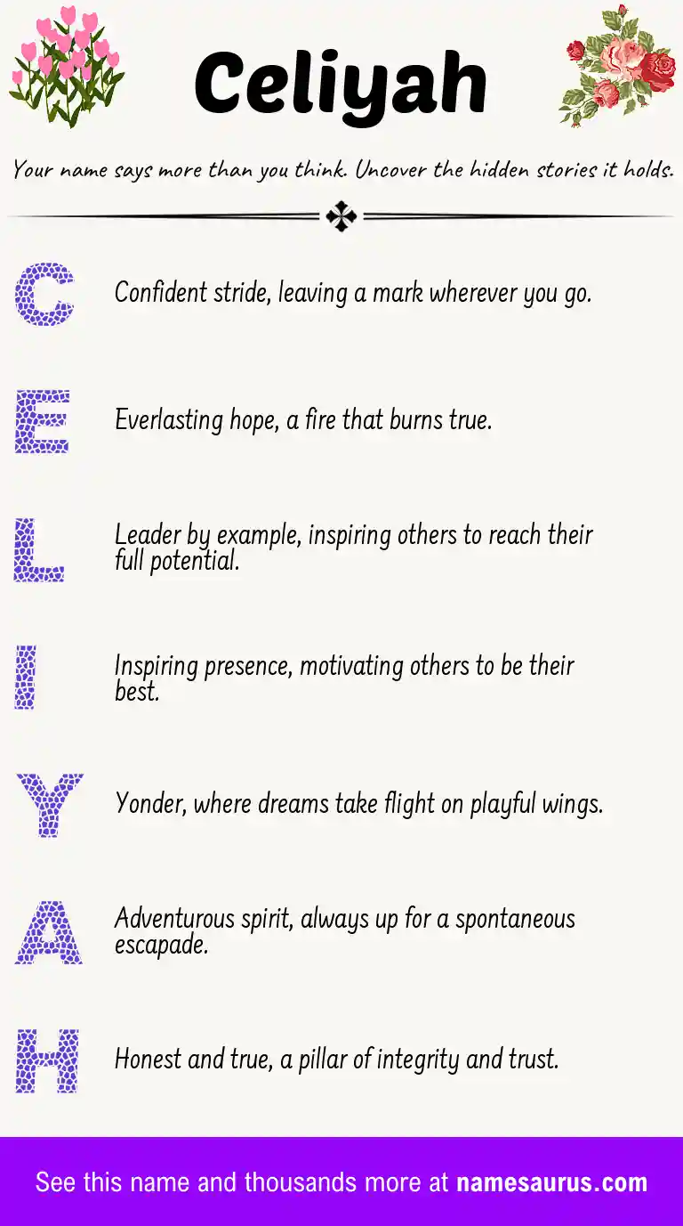 Acrostic poem about Celiyah.