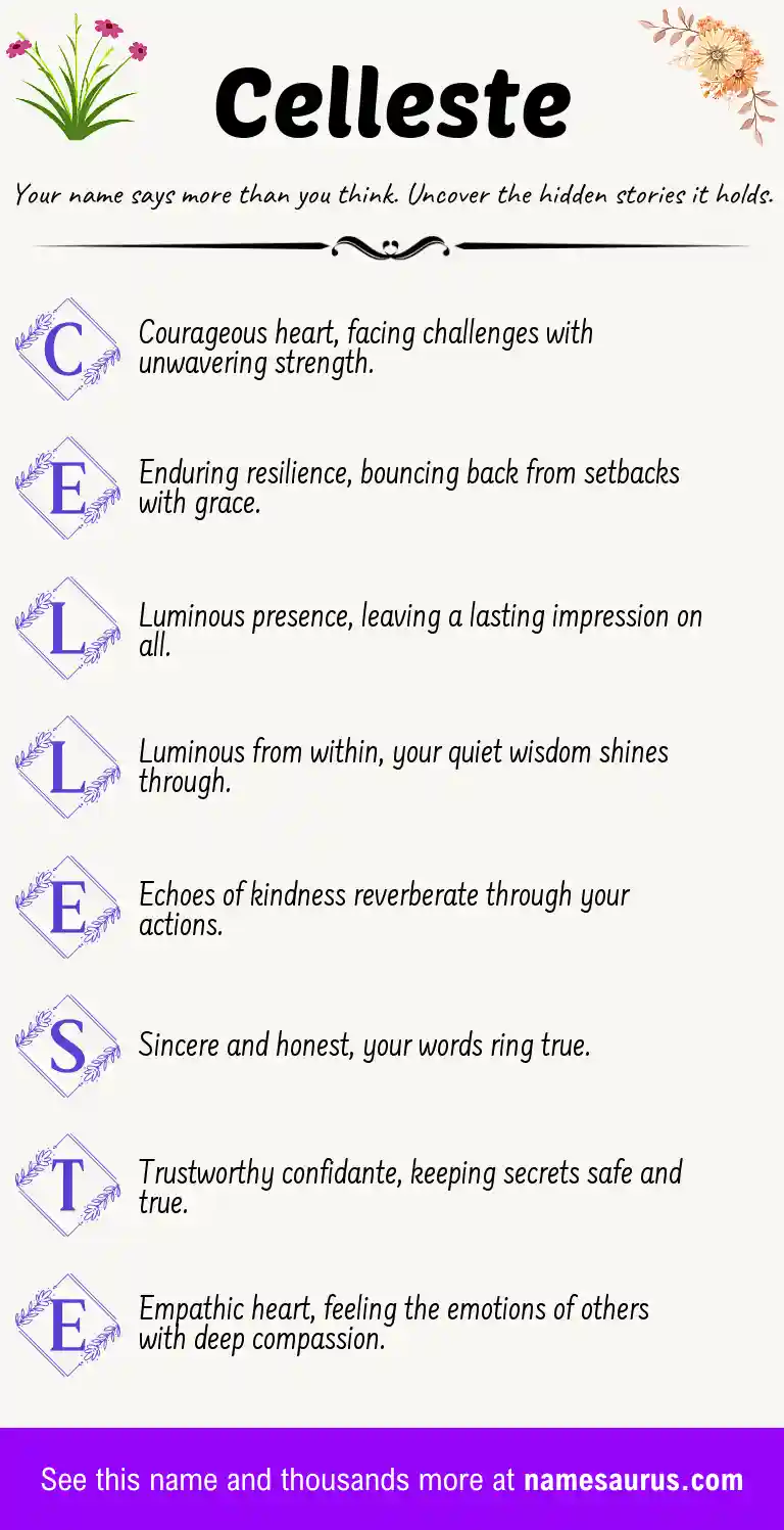 Acrostic poem about Celleste.