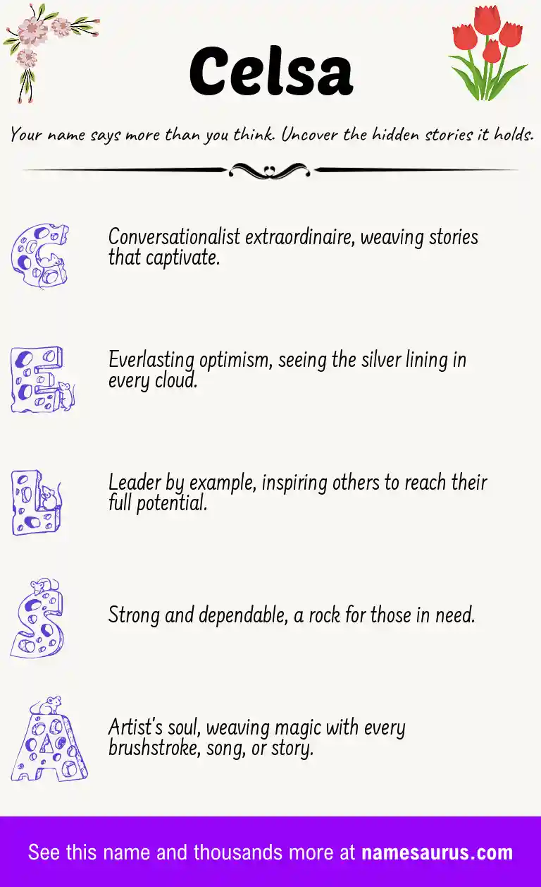 Acrostic poem about Celsa.