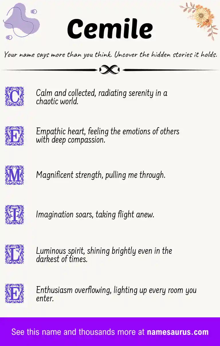 Acrostic poem about Cemile.