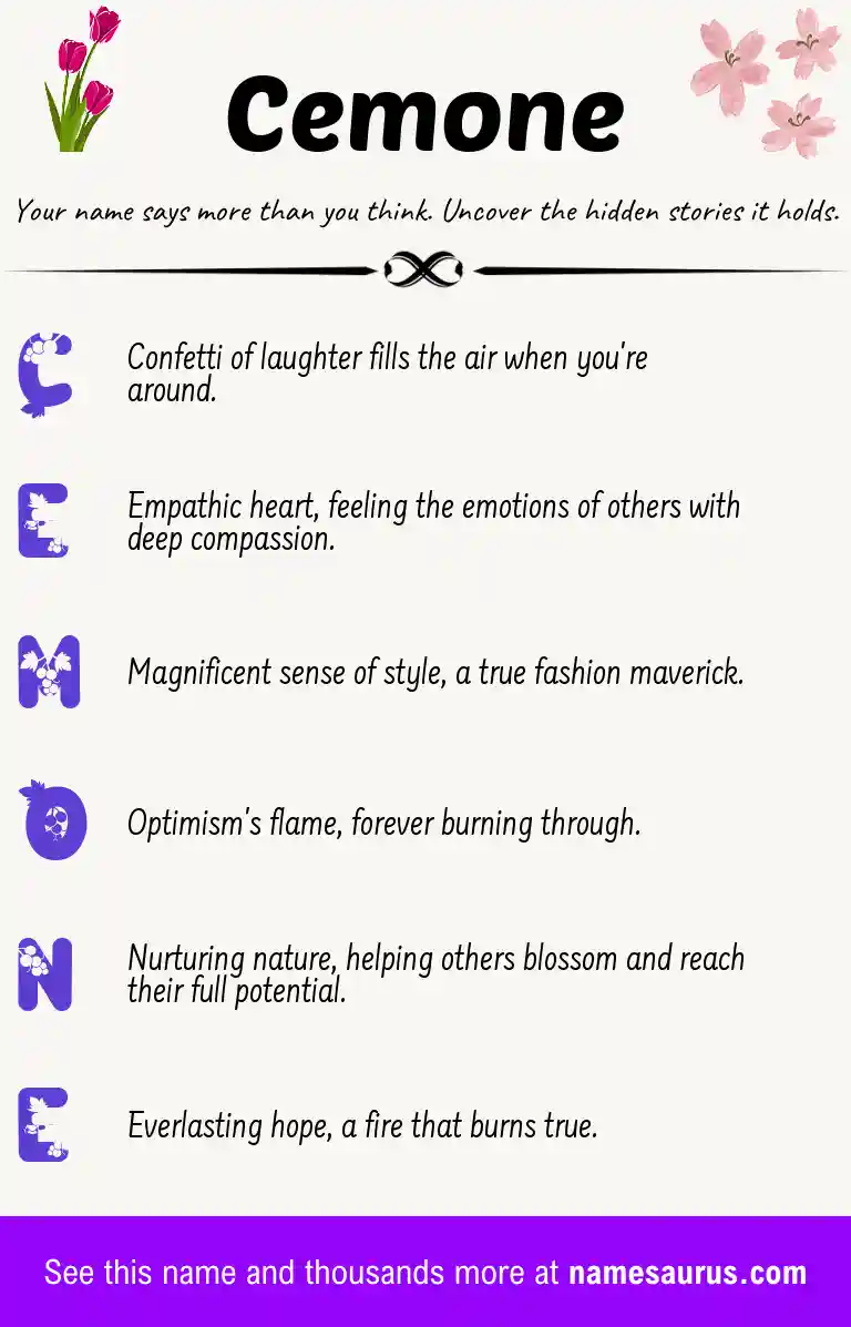 Acrostic poem about Cemone.