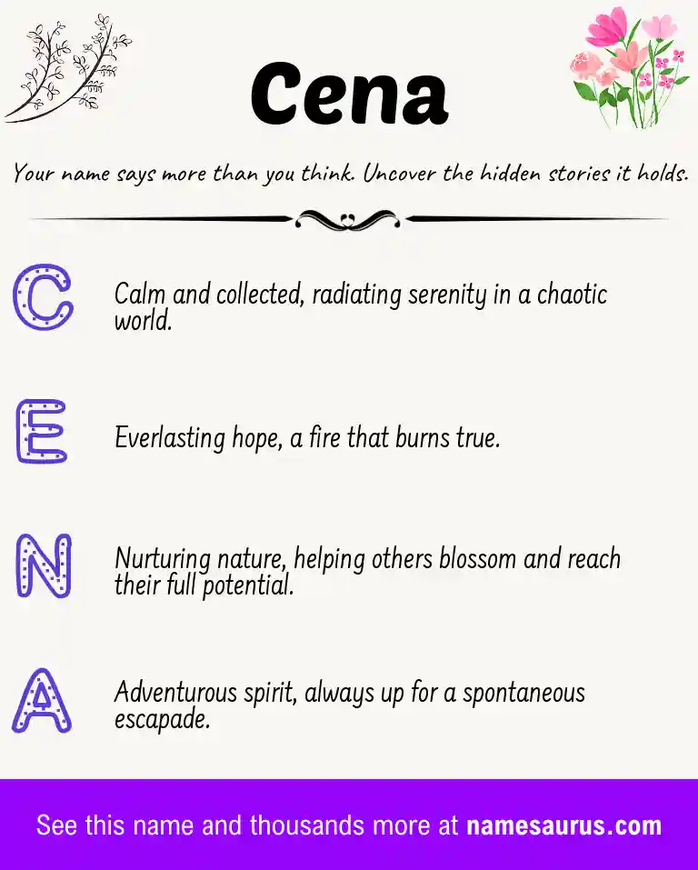 Acrostic poem about Cena.