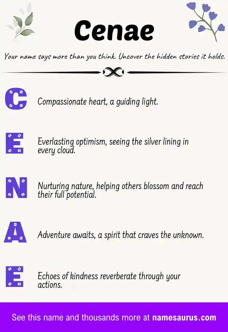 Acrostic poem about Cenae.