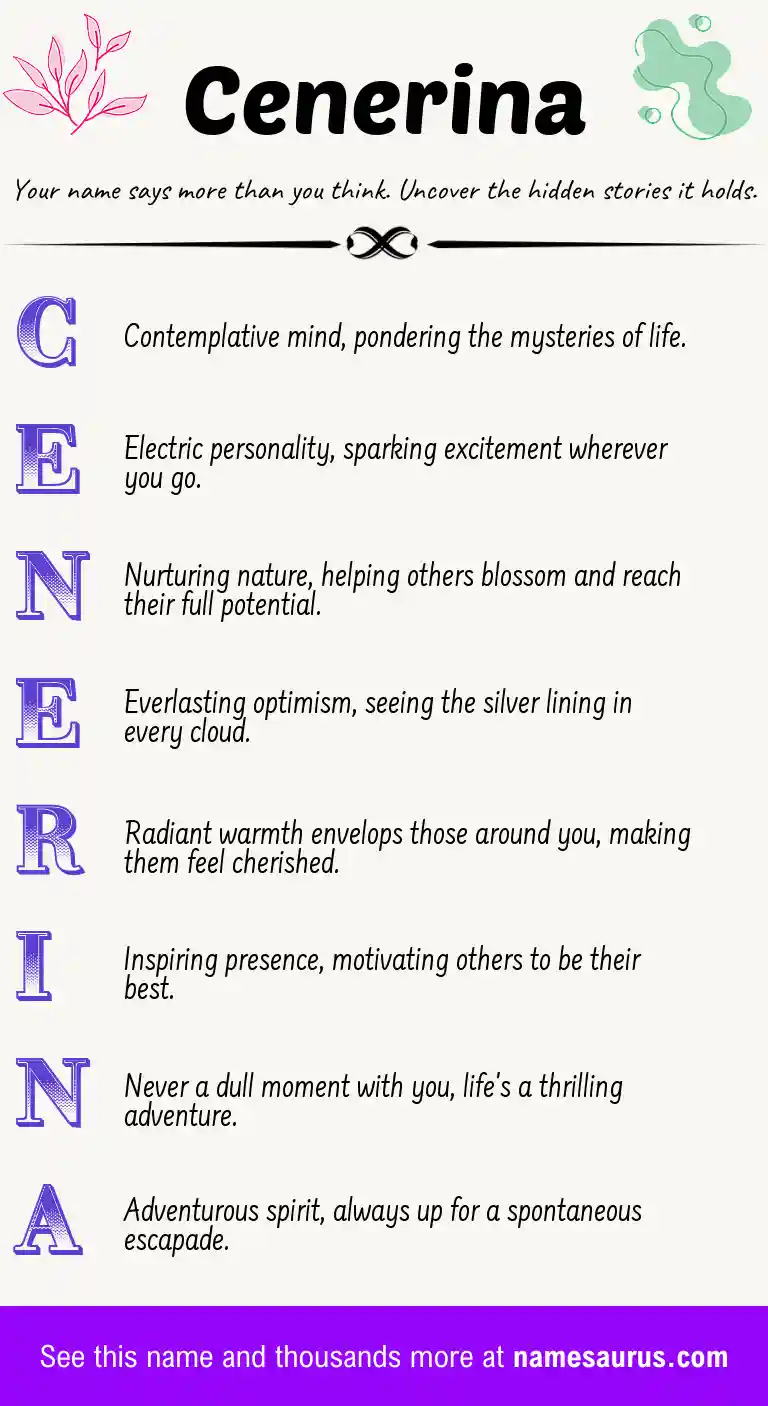 Acrostic poem about Cenerina.