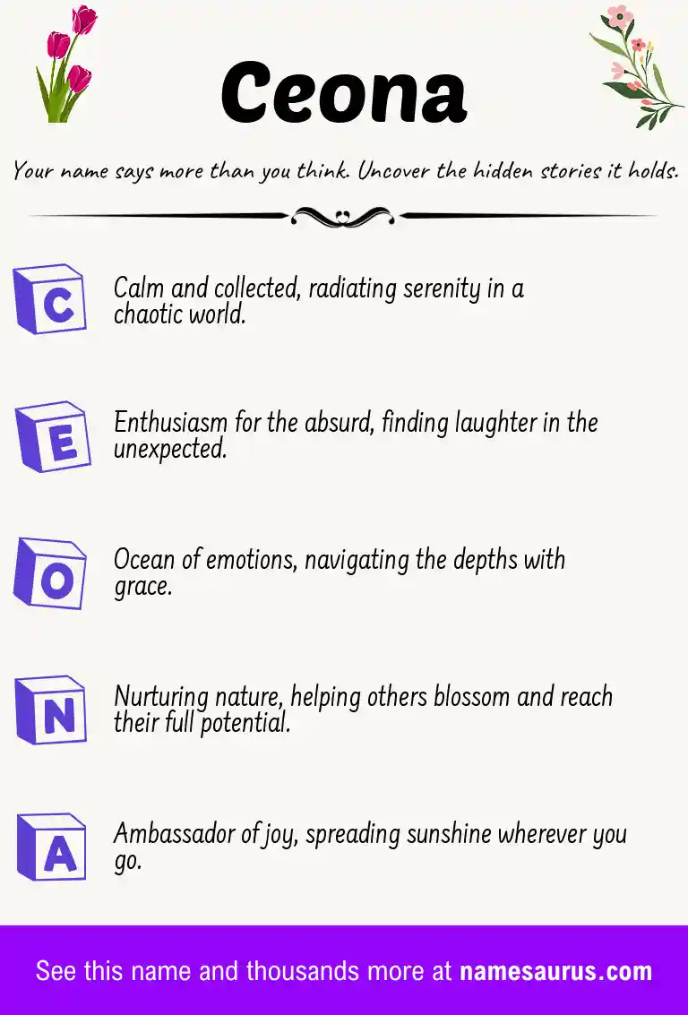 Acrostic poem about Ceona.