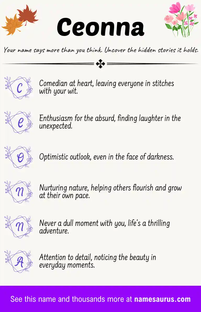 Acrostic poem about Ceonna.