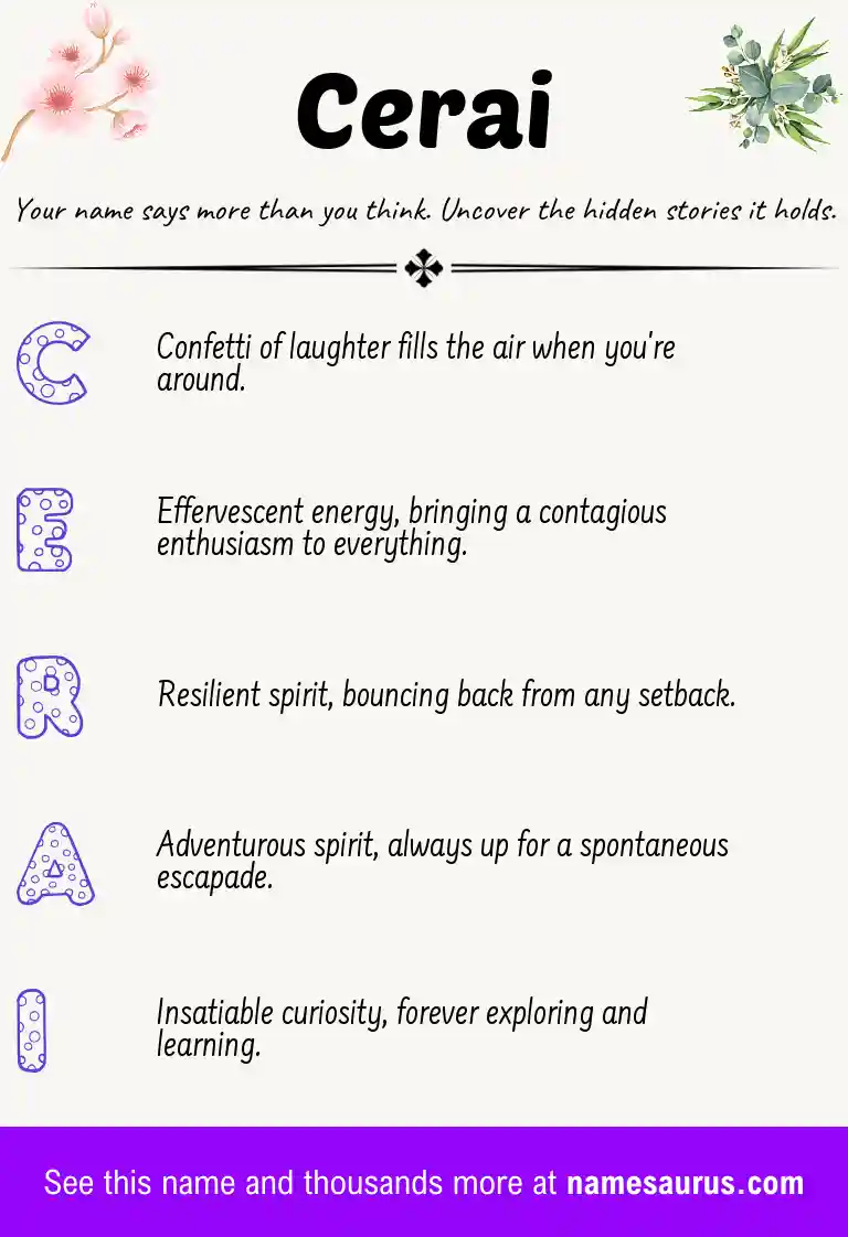 Acrostic poem about Cerai.