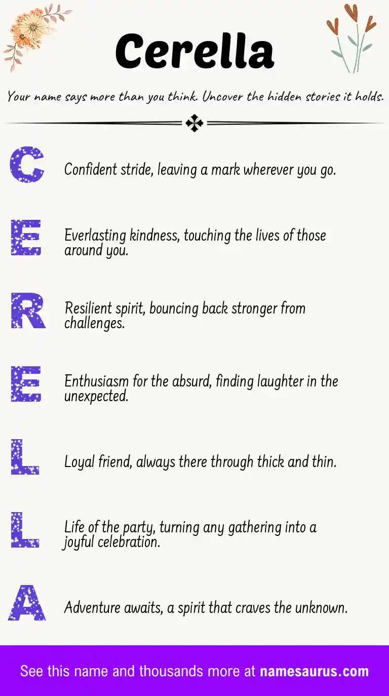 Acrostic poem about Cerella.