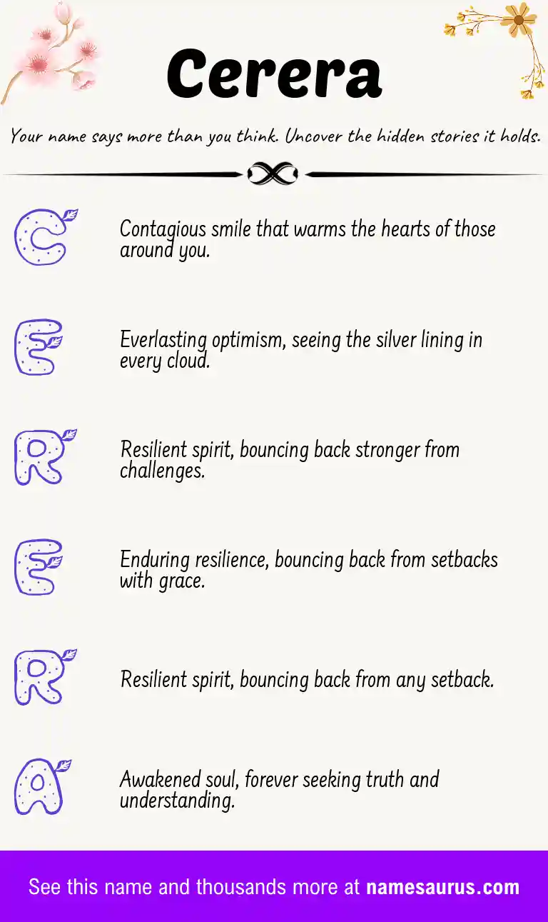 Acrostic poem about Cerera.