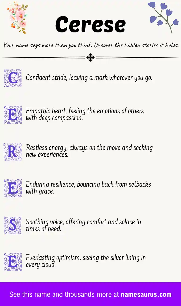 Acrostic poem about Cerese.