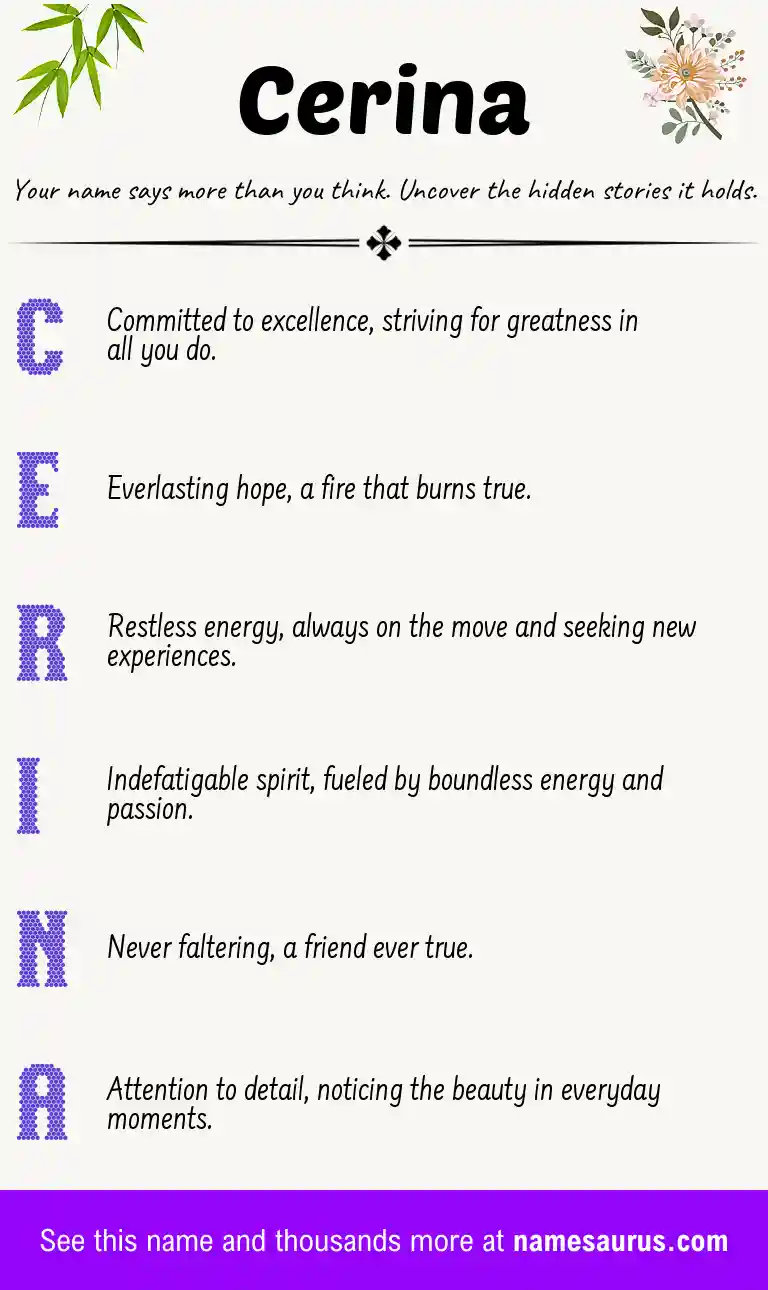 Acrostic poem about Cerina.