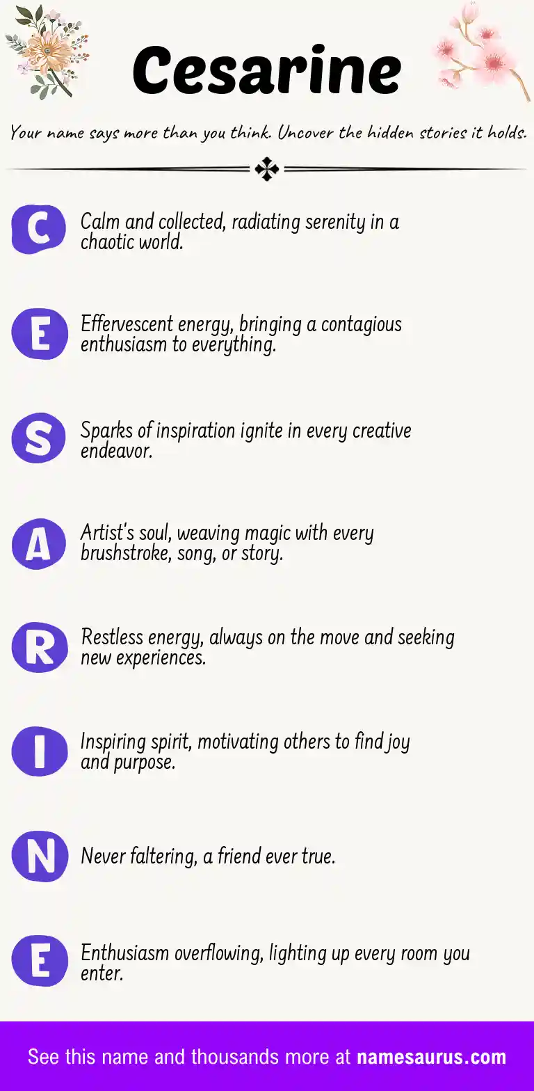 Acrostic poem about Cesarine.
